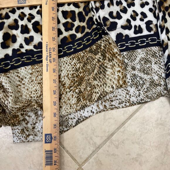 Chico's Top one size Animal Print Poncho Topper Open Front Kimono Boho Rayon - Picture 6 of 7